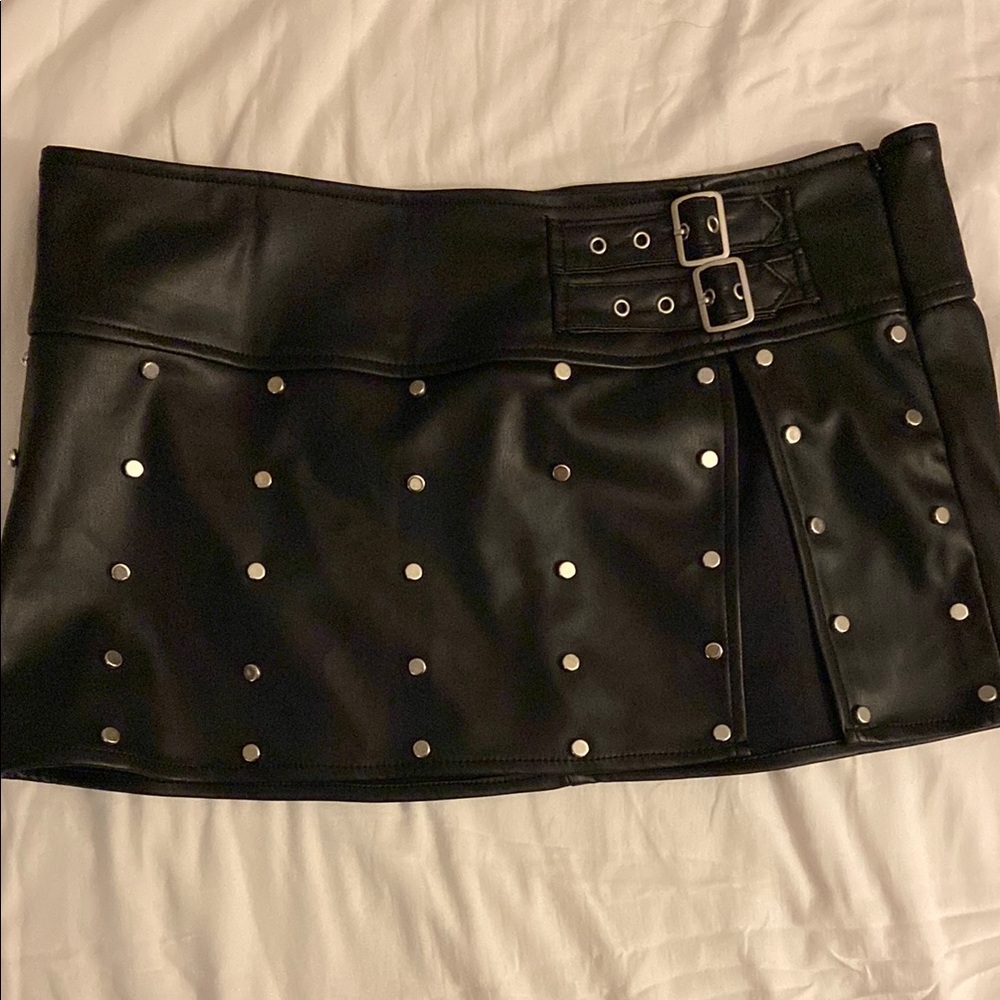 Black Studded Mini Skirt